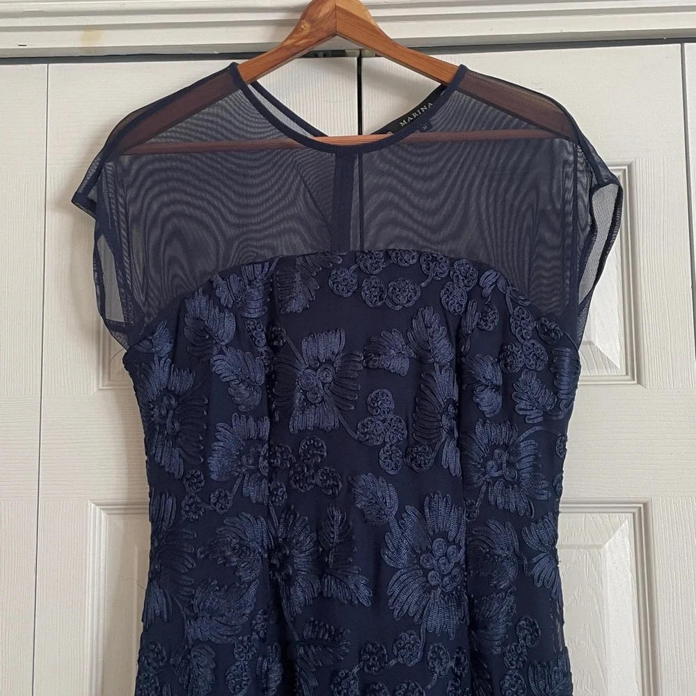 New Marina Cap Sleeve Floral Gown Dress size Medium